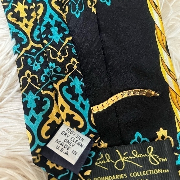 RUSH LIMBAUGH VINTAGE SILK TIE.BLUE/GOLD/BLACK - Picture 3 of 6